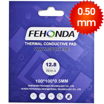 Wärmeleitpad 100x100x0,50 mm 12.8W/mk Fehonda Premium Performance